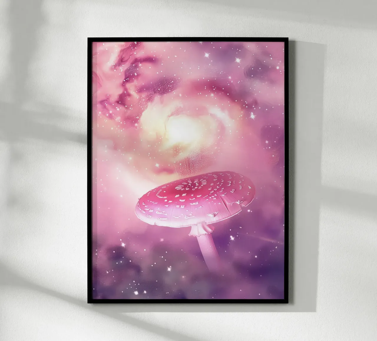 Magical Psychedelic Pink Mushroom Celestial Universe hahnemühle by Gentle Echoes Art