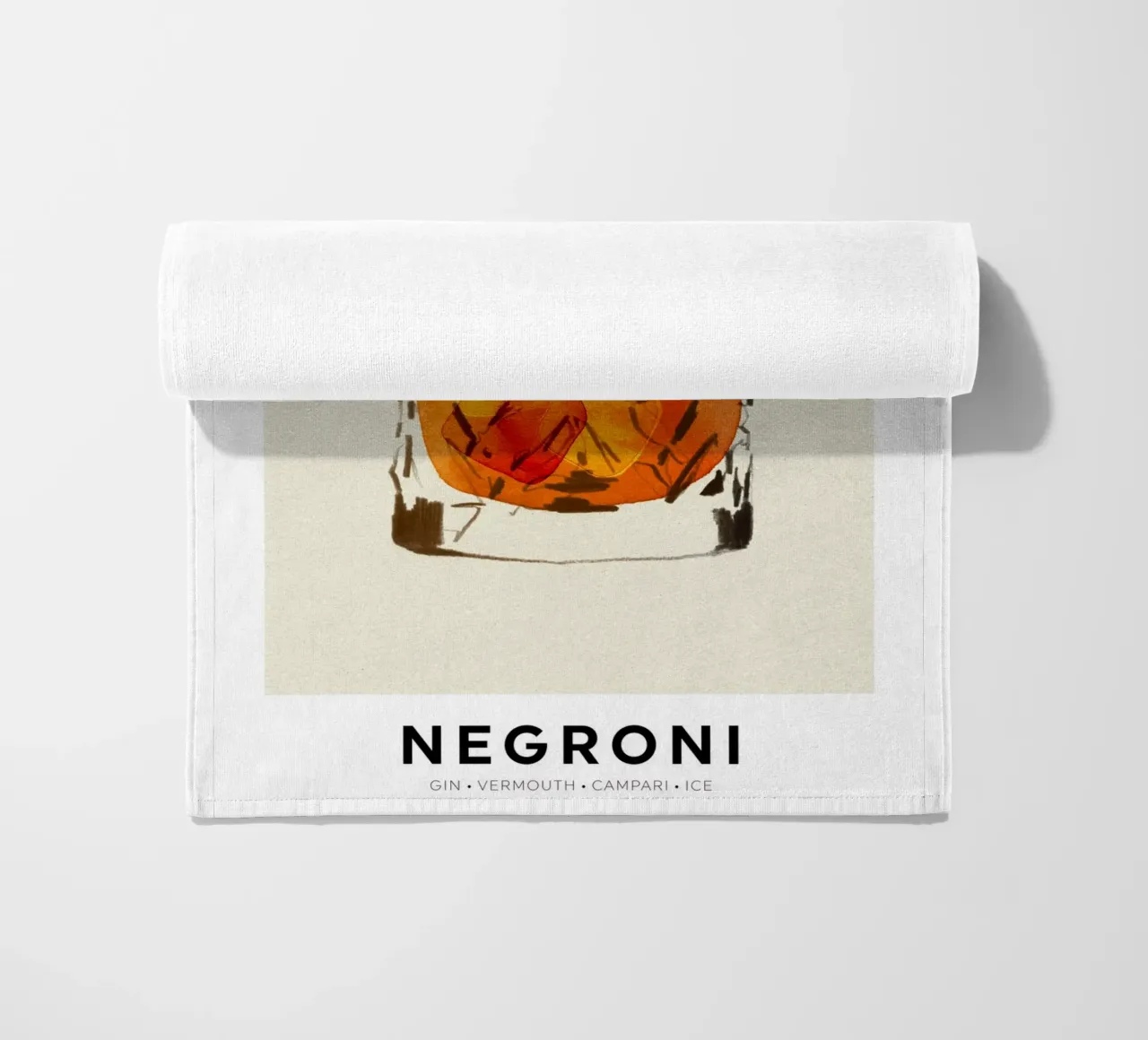 Negroni beach towel by Ekaterina Koroleva