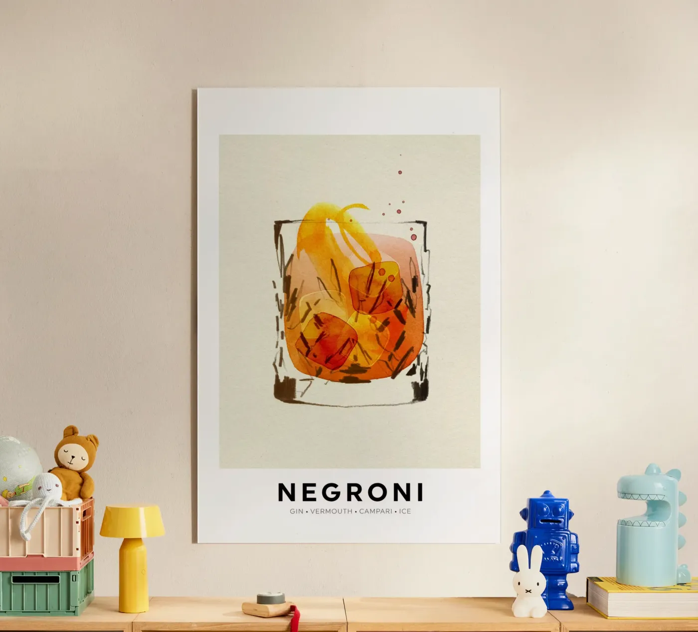 Negroni acrylic glass by Ekaterina Koroleva