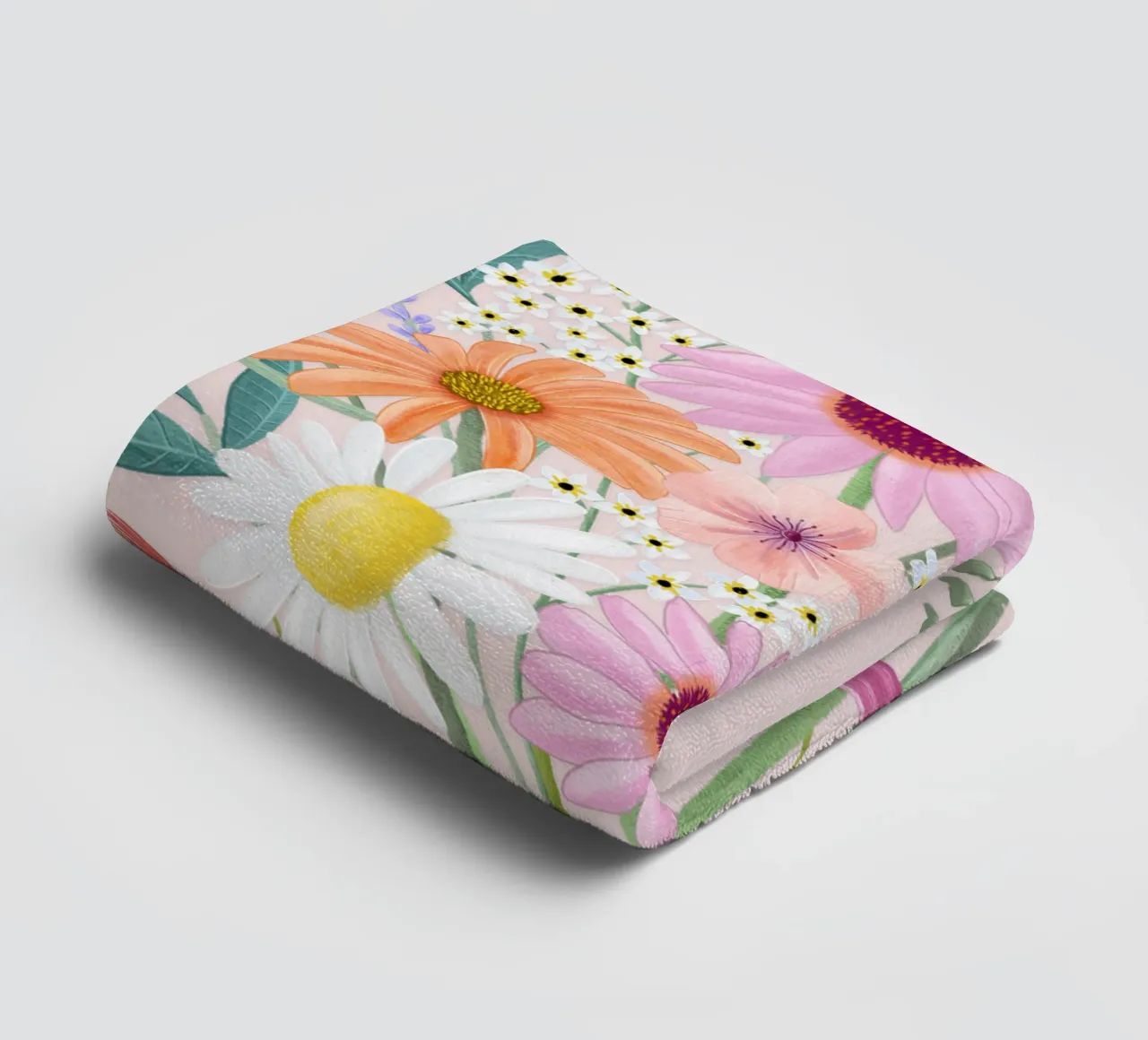 Bouquet con coccinelle e cuore in delicati colori pastello asciugamano da bagno da CalliLetters