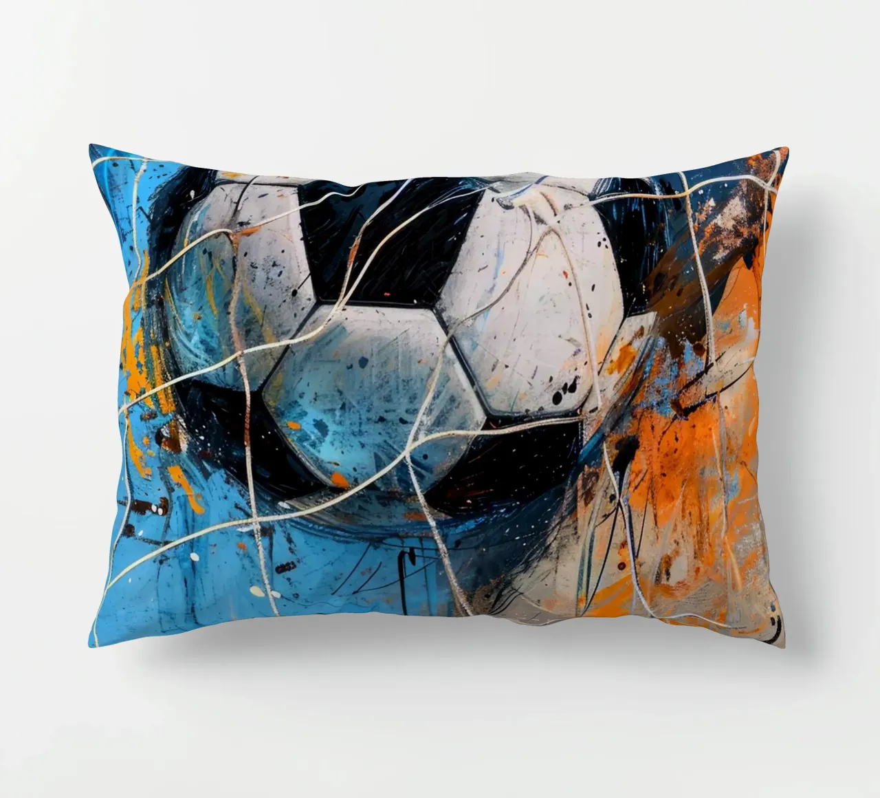 Pallone da calcio ad acquerello cuscino da Justyna Jaszke JBJart