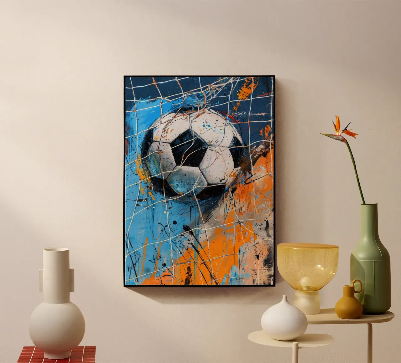 Pallone da calcio ad acquerello plexiglass da Justyna Jaszke JBJart