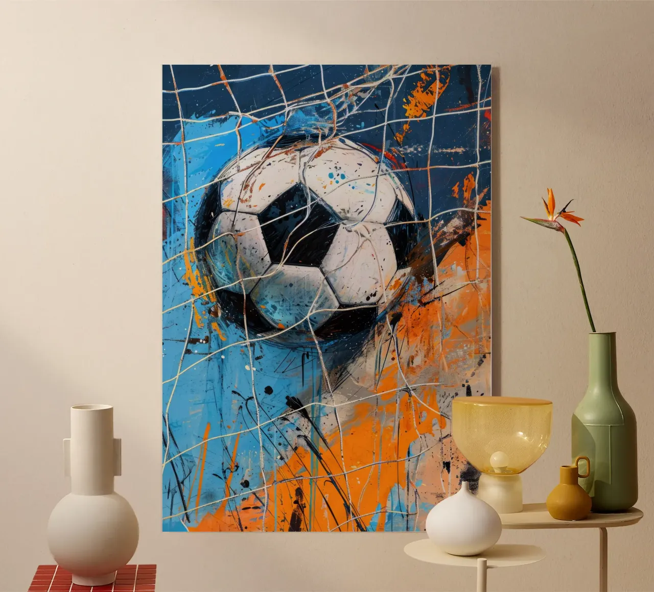 Pallone da calcio ad acquerello plexiglass da Justyna Jaszke JBJart