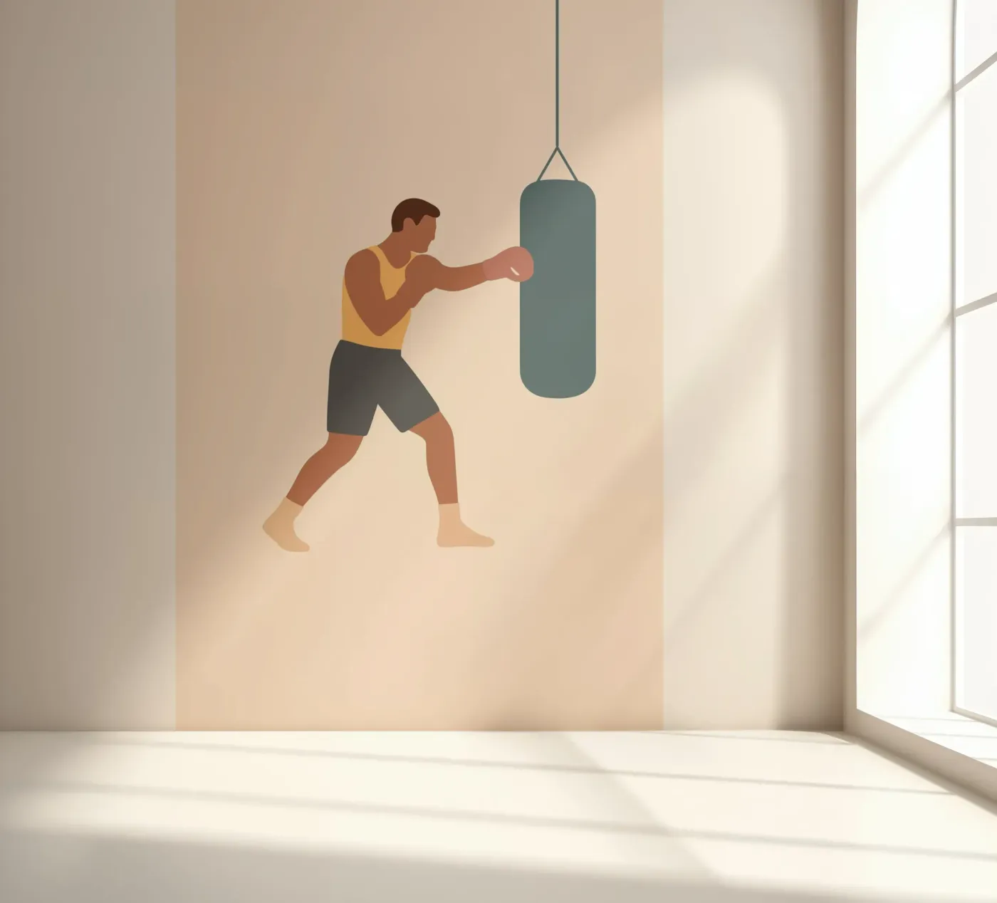 Boxer fotobehang van minimalist people