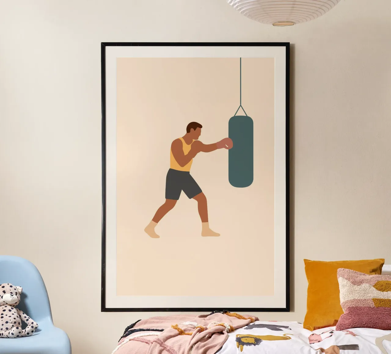 Boxer poster van minimalist people