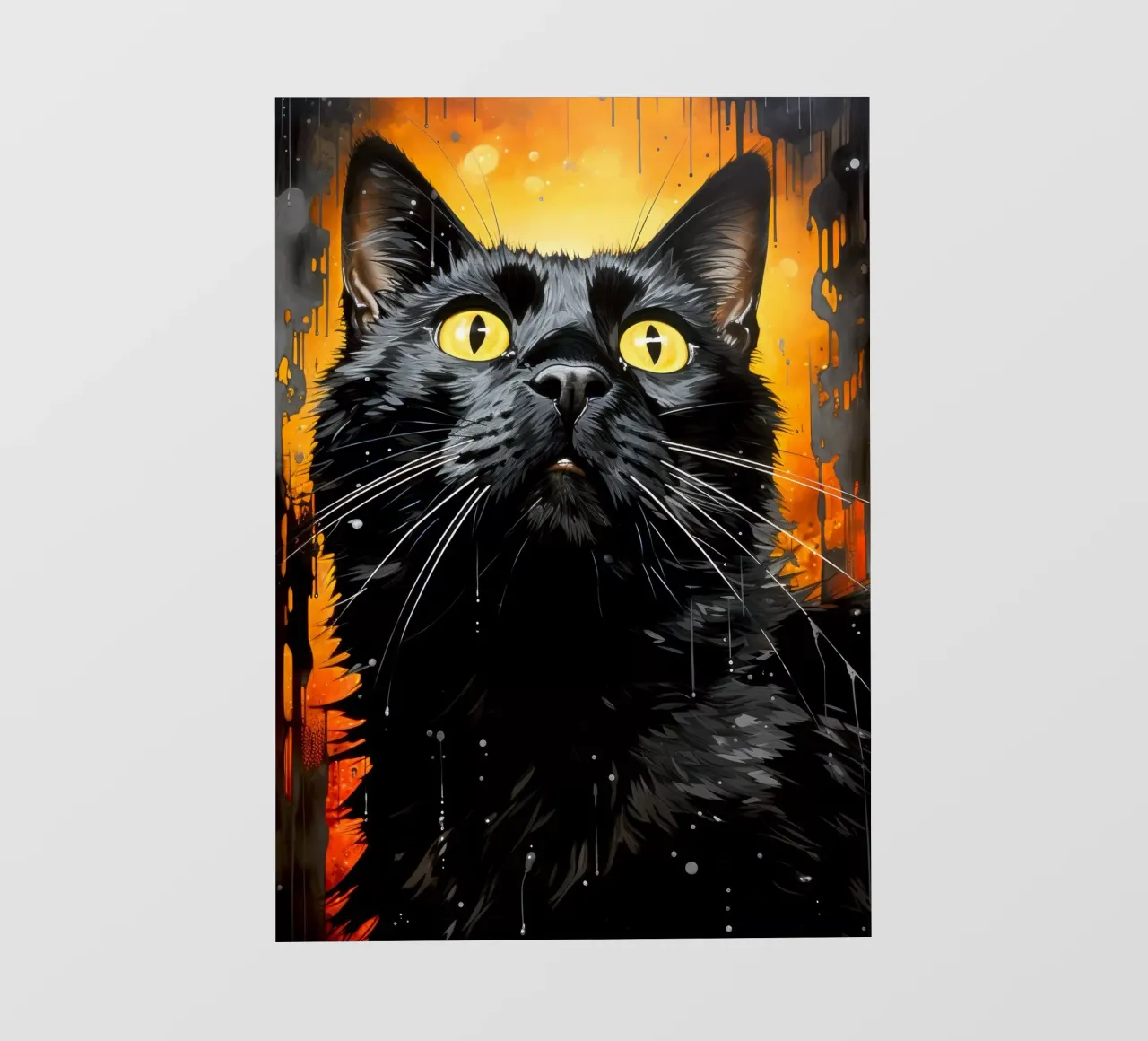 Illustrazione di un gatto nero pellicola backlit da Justyna Jaszke JBJart