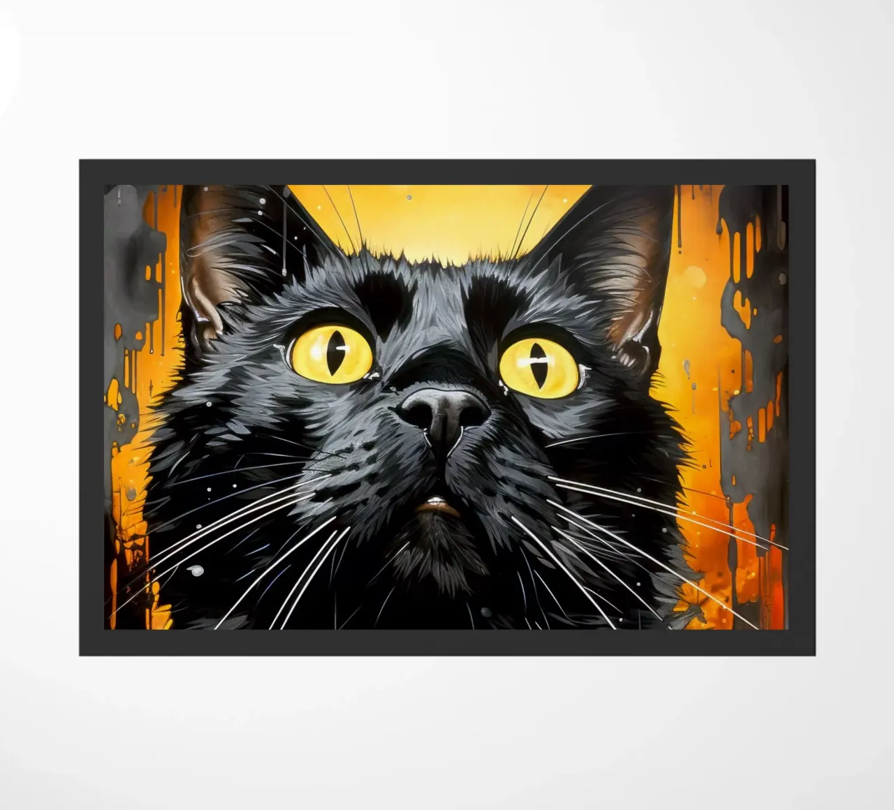 Illustrazione di un gatto nero zerbino da Justyna Jaszke JBJart