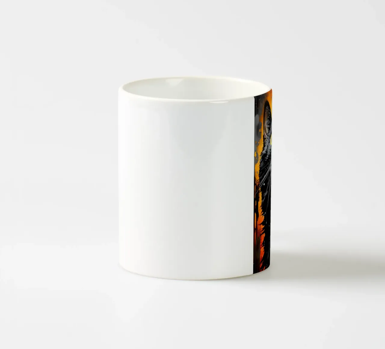 Illustrazione di un gatto nero tazza in ceramica da Justyna Jaszke JBJart