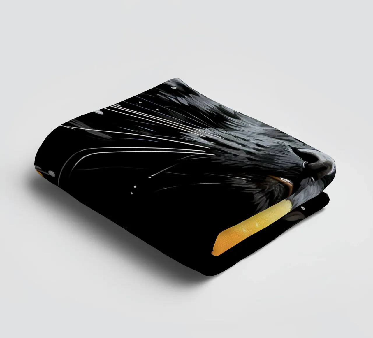 Black cat illustration towel by Justyna Jaszke JBJart