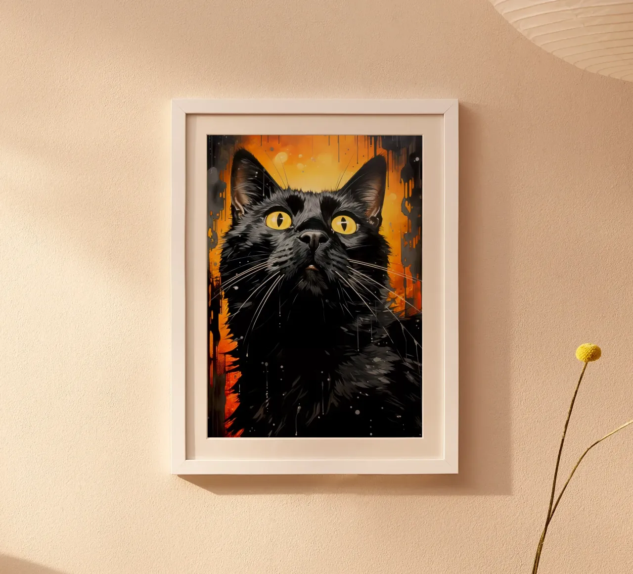 Black cat illustration hahnemühle by Justyna Jaszke JBJart