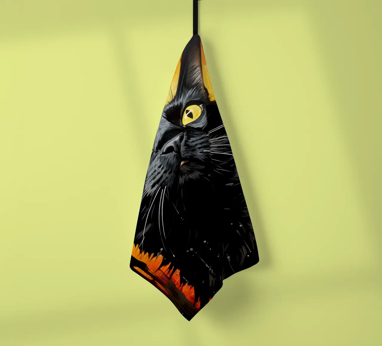 Illustration d'un chat noir torchon de Justyna Jaszke JBJart