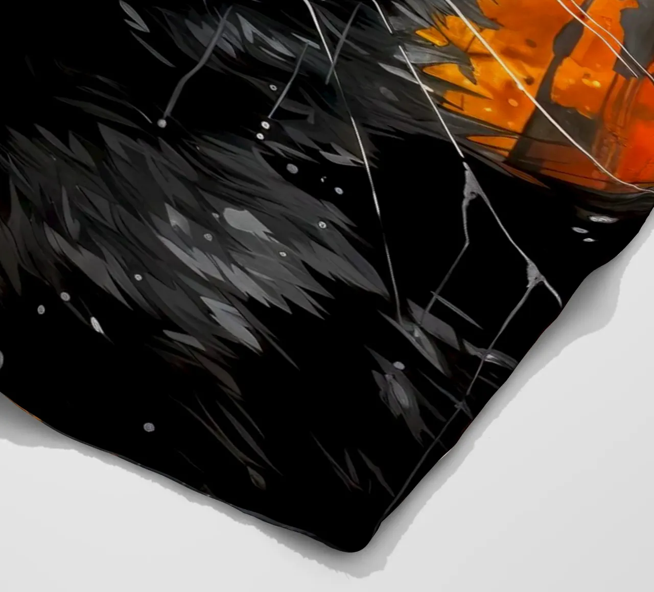 Ilustración de un gato negro manta de franela de Justyna Jaszke JBJart