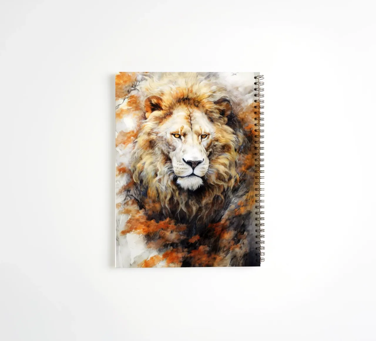 White lion watercolor art spiral notebook by Justyna Jaszke JBJart