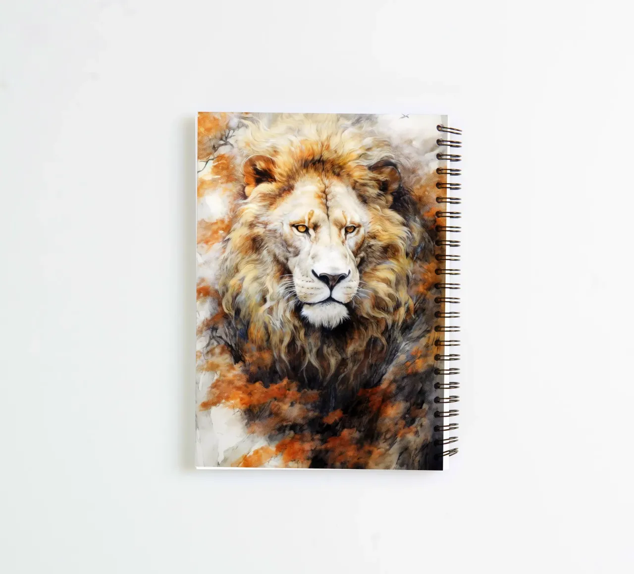 White lion watercolor art spiral notebook by Justyna Jaszke JBJart