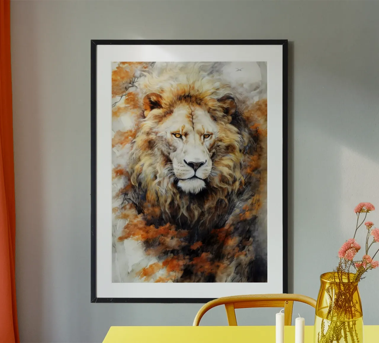 White lion watercolor art hahnemühle by Justyna Jaszke JBJart