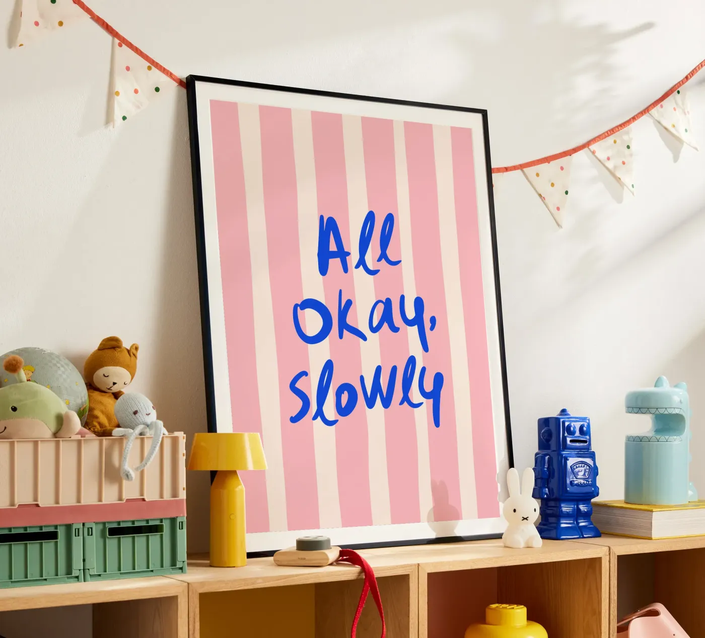 All Okay, Slowly | Motivational and self-care Art poster van Blisstype
