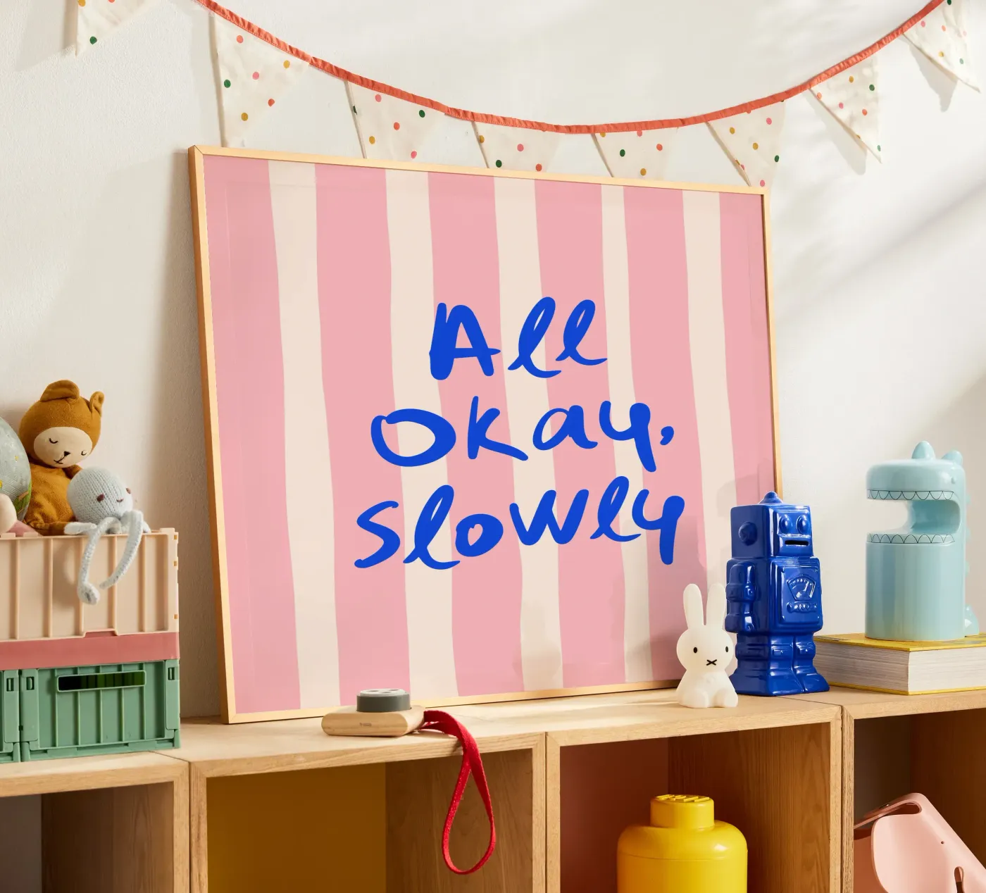 All Okay, Slowly | Motivational and self-care Art poster van Blisstype