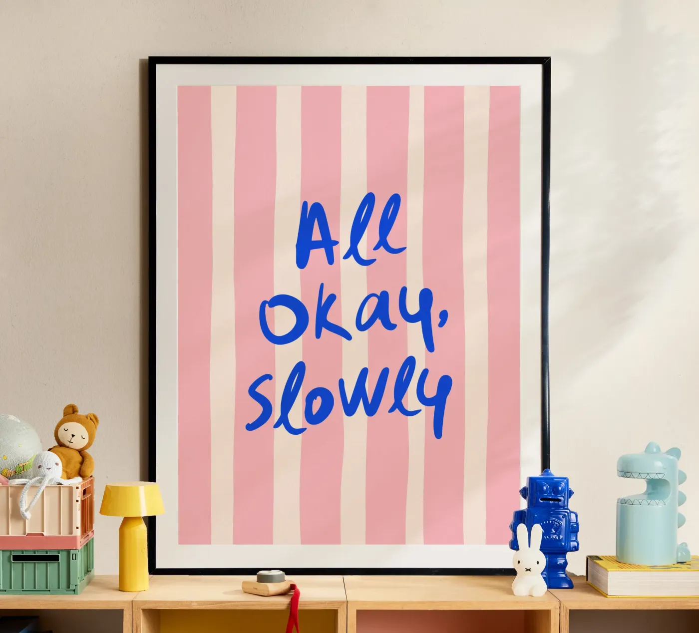 All Okay, Slowly | Motivational and self-care Art poster van Blisstype