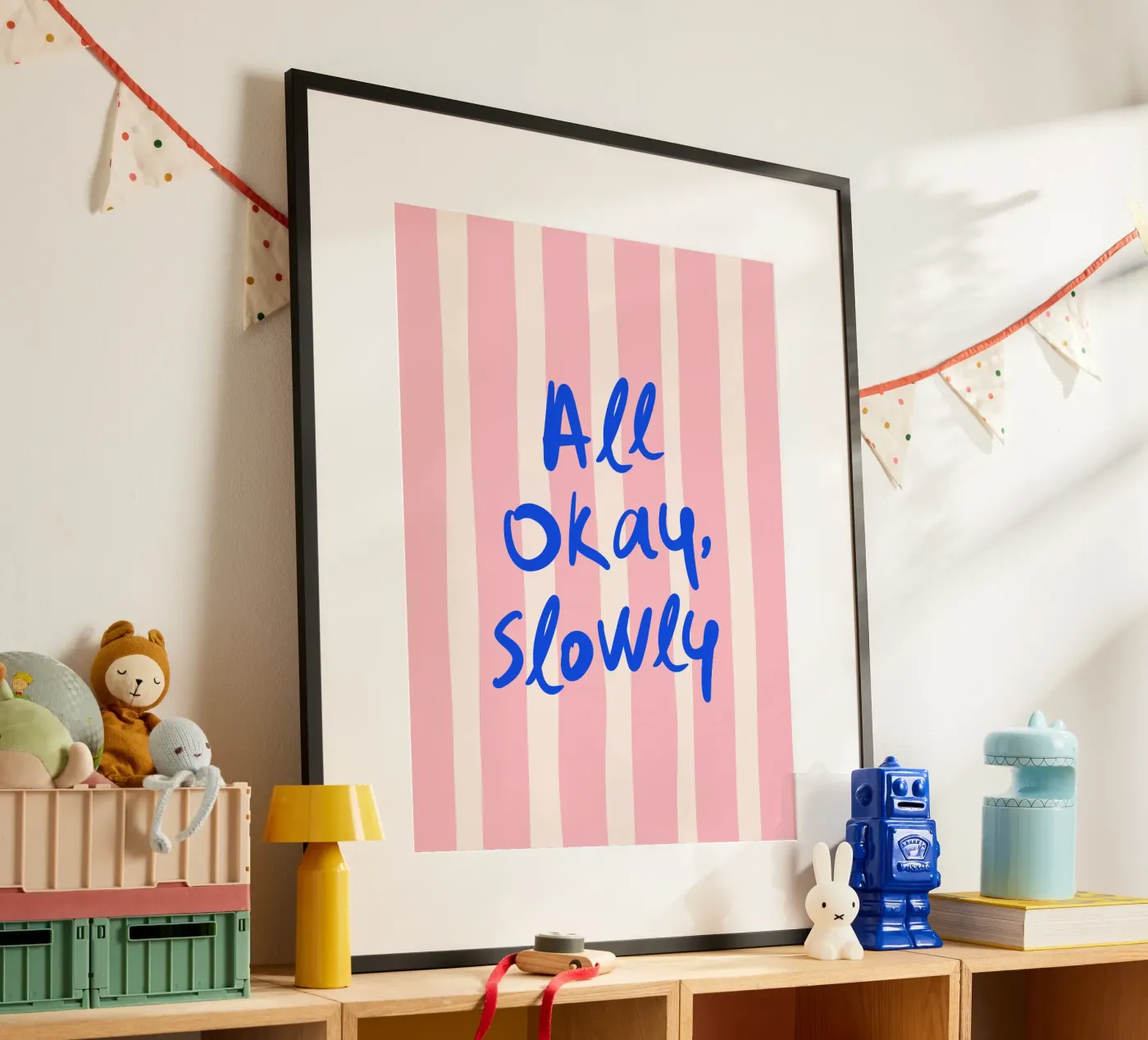 All Okay, Slowly | Motivational and self-care Art poster van Blisstype