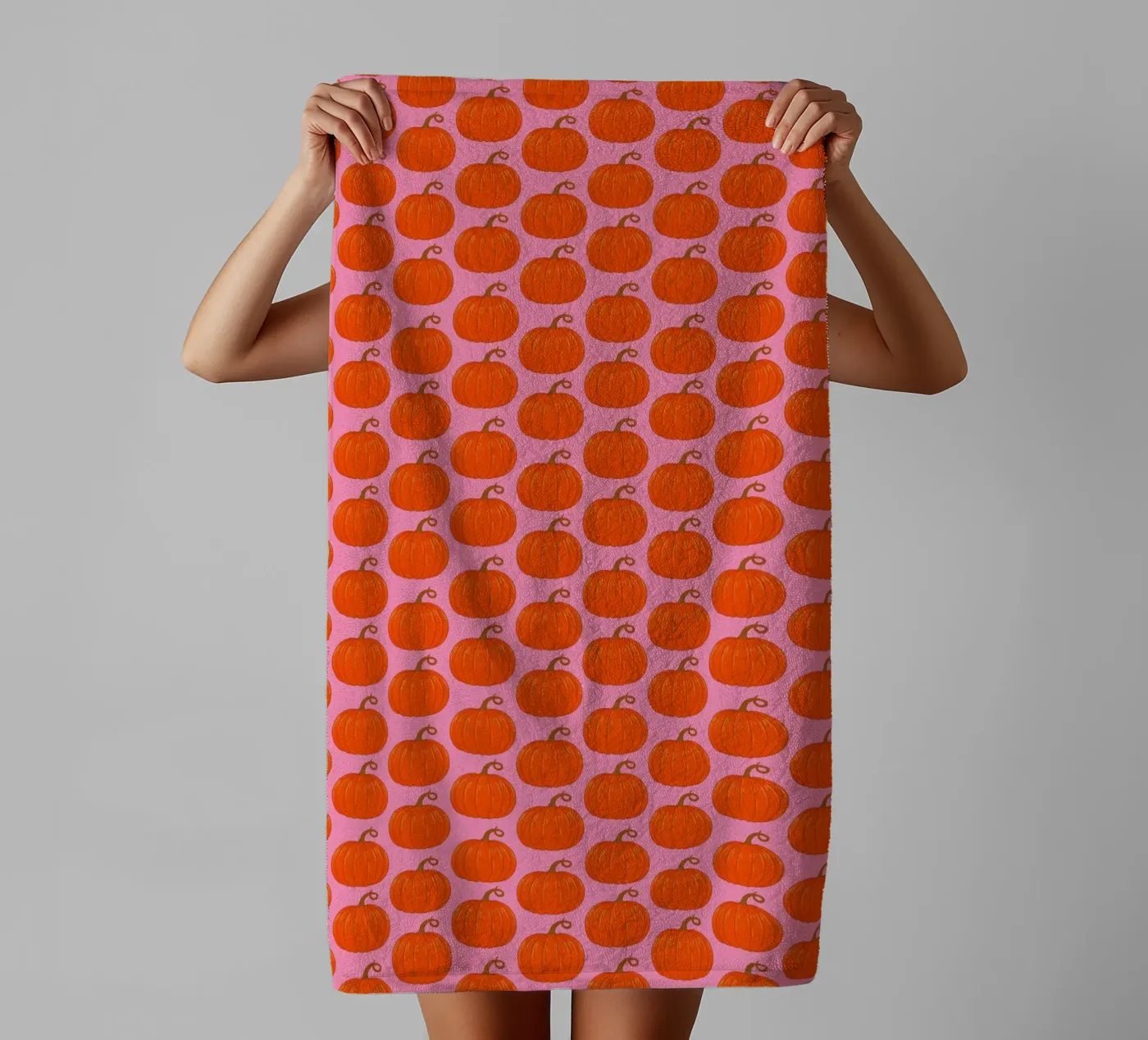 Pumpkins towel by Natalie Foss