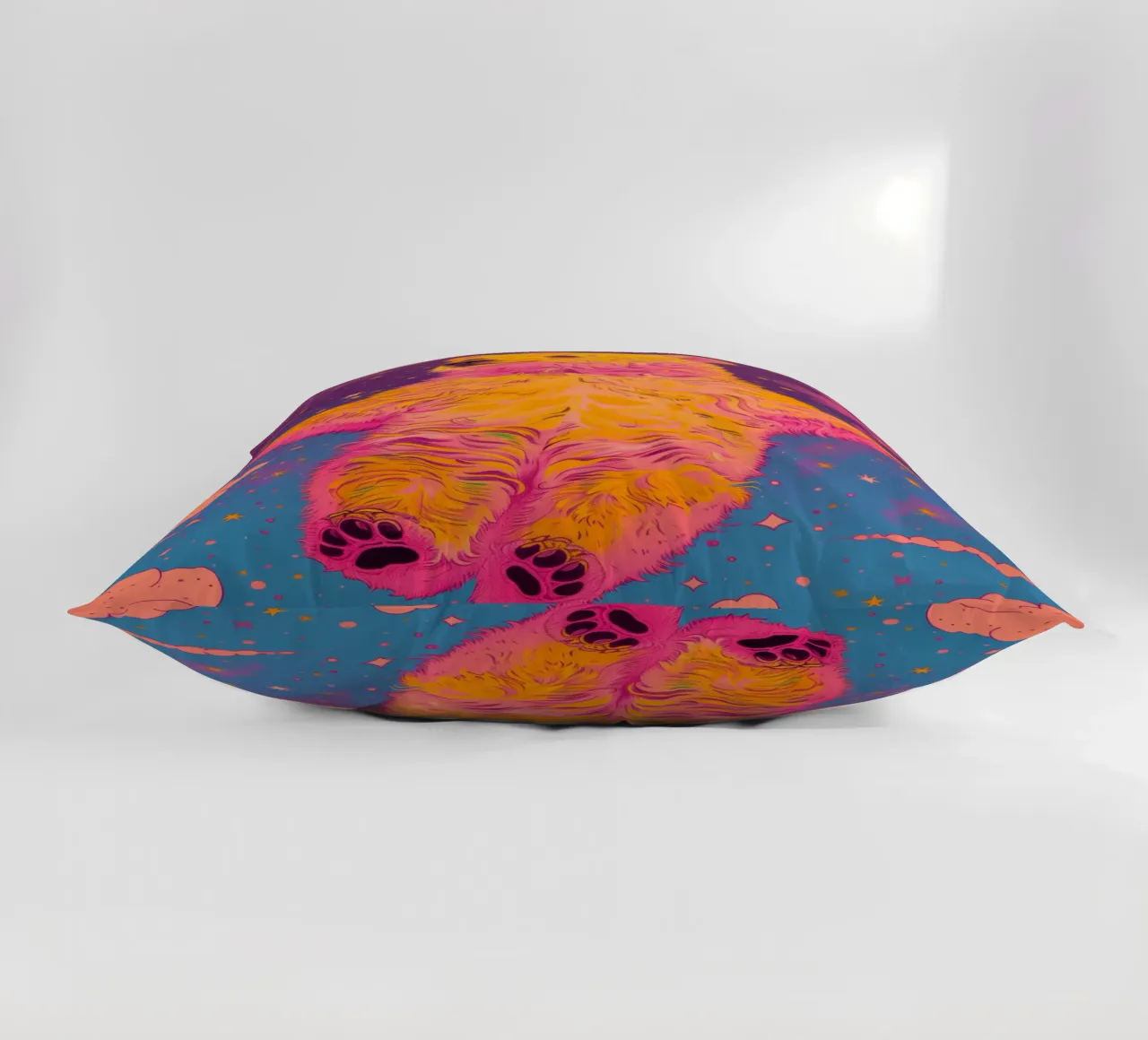 Orange bear illustration decorative cushion by Justyna Jaszke JBJart