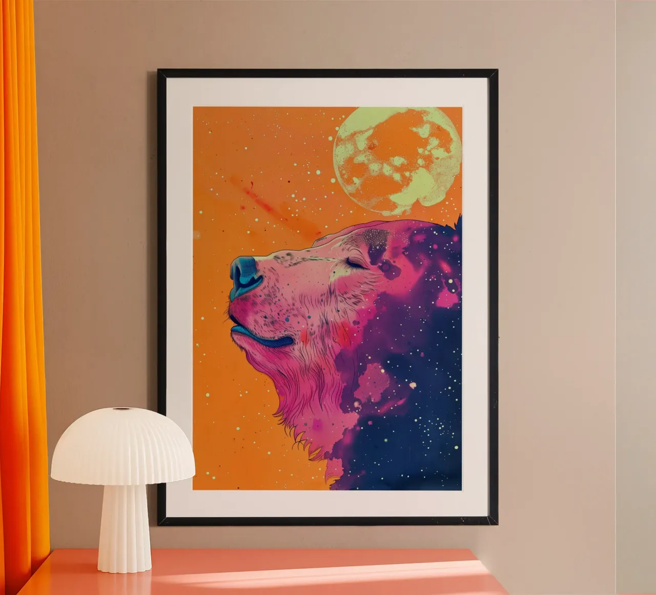 Ritratto di orso arancione carta hahnemühle da Justyna Jaszke JBJart
