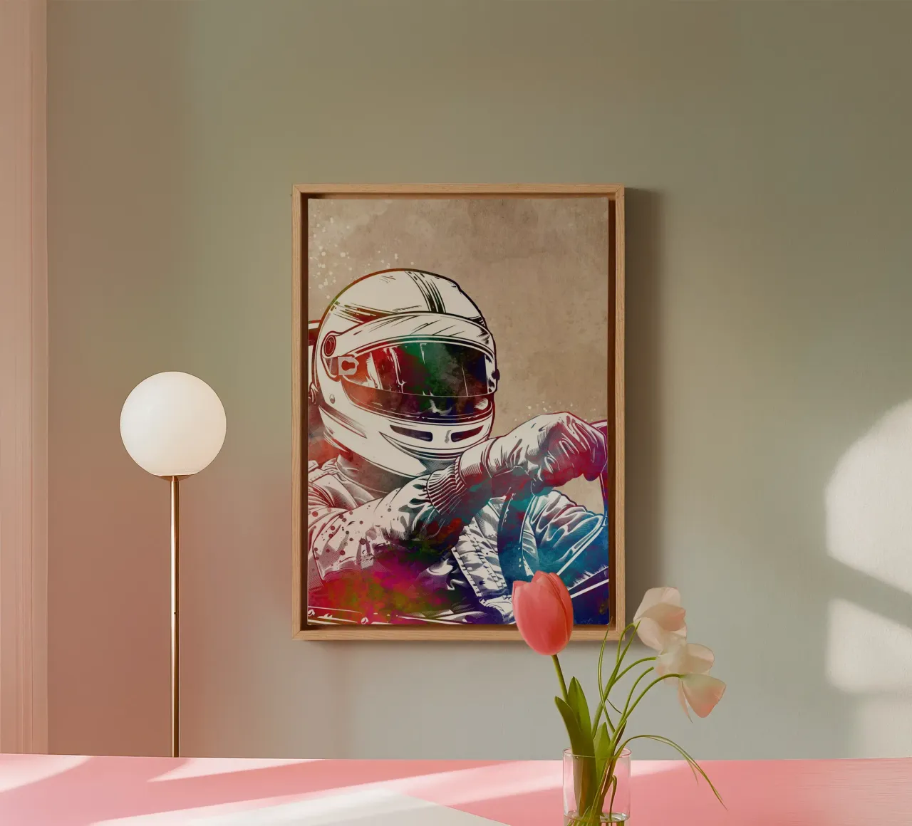 Grafische autosport canvas met Baklijst van Justyna Jaszke JBJart