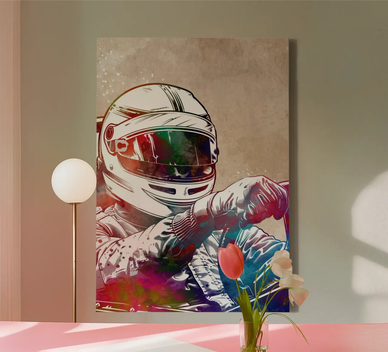 Grafische autosport canvas met Baklijst van Justyna Jaszke JBJart