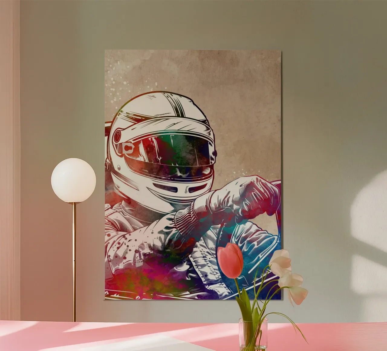 Auto-Rennsport Grafik Poster von Justyna Jaszke JBJart