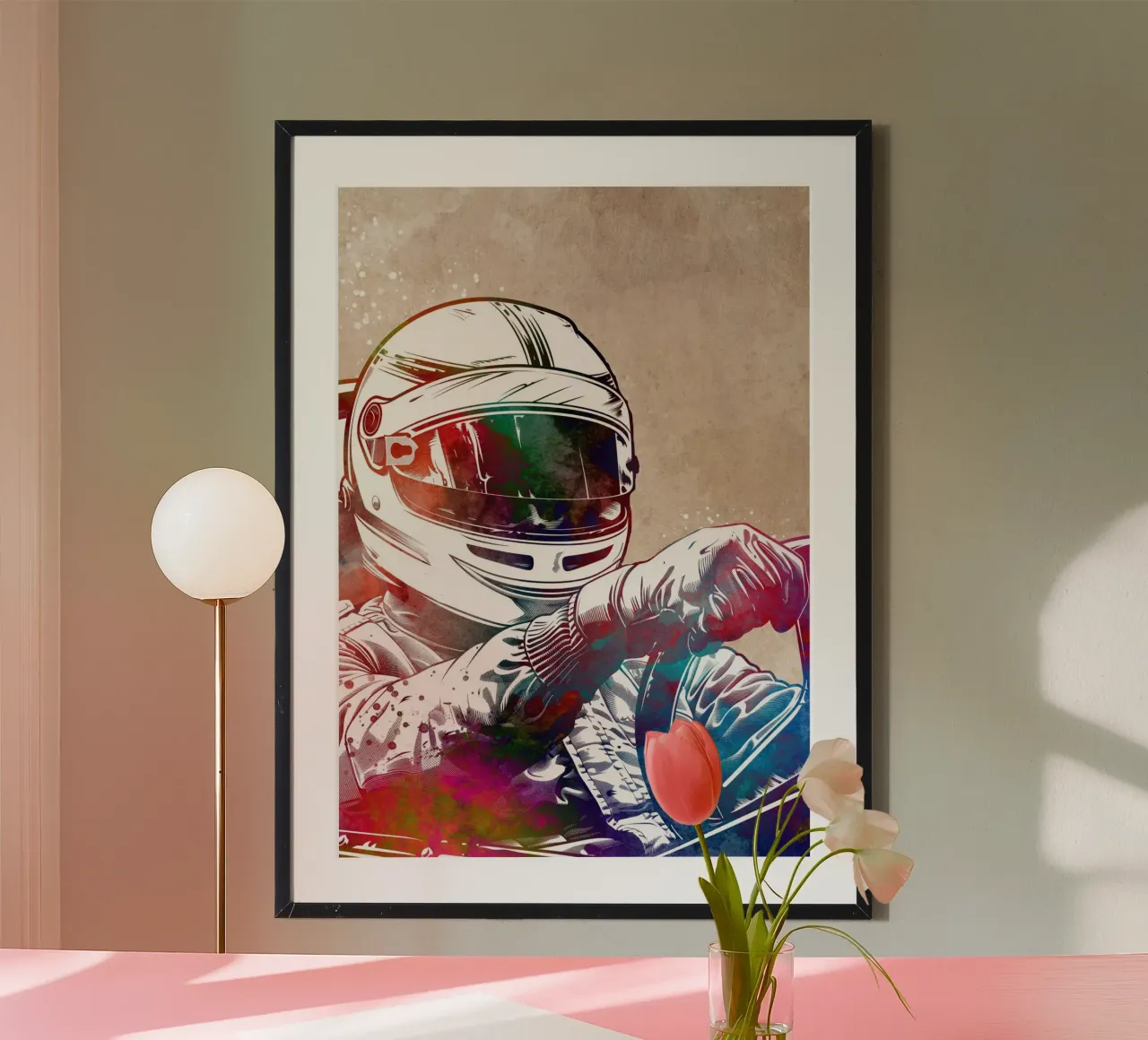 Auto-Rennsport Grafik Poster von Justyna Jaszke JBJart