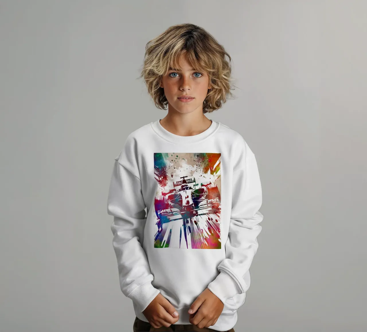 Art graphique de la course automobile sweat enfant de Justyna Jaszke JBJart