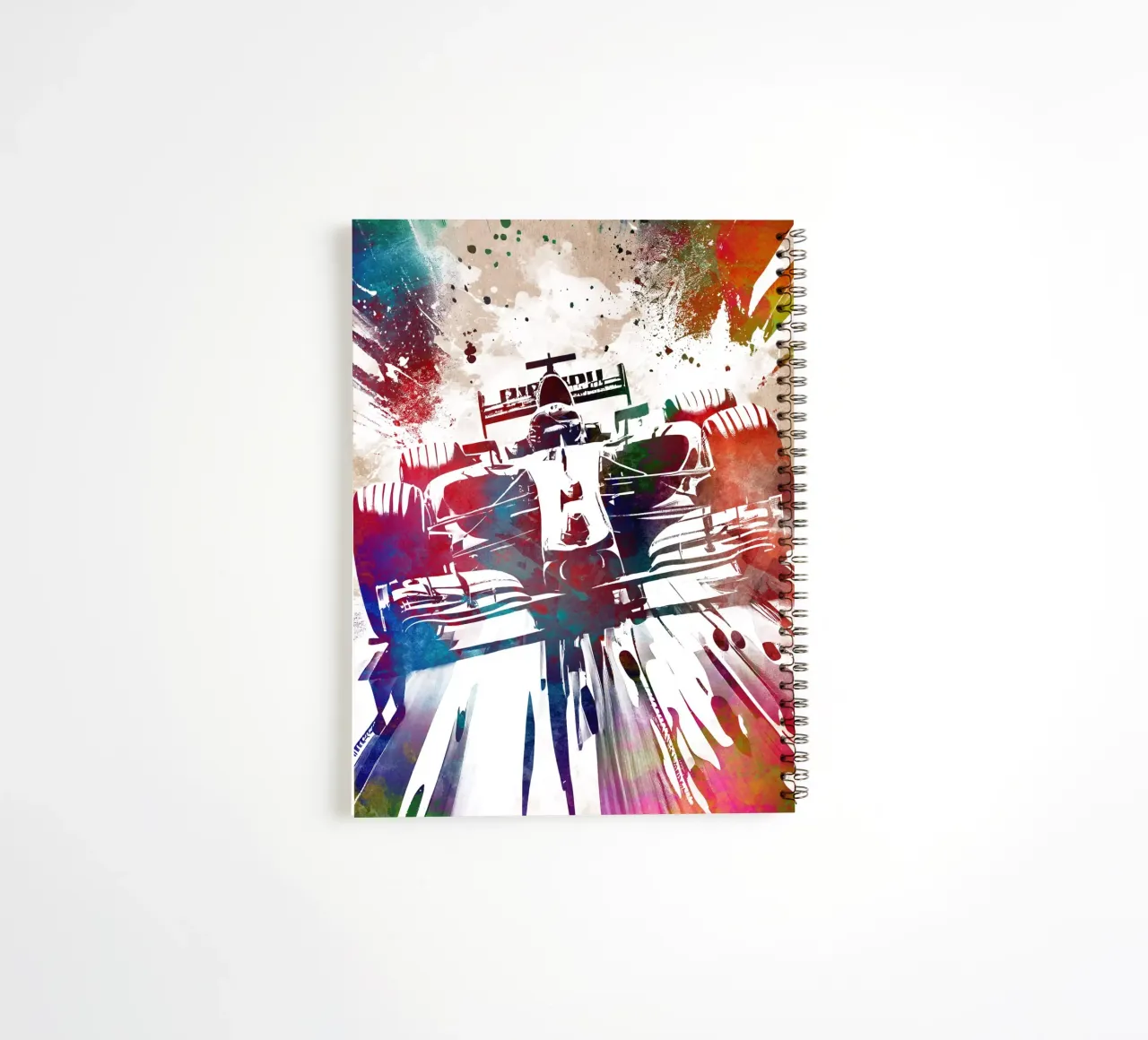 Car racing graphic art spiral notebook by Justyna Jaszke JBJart