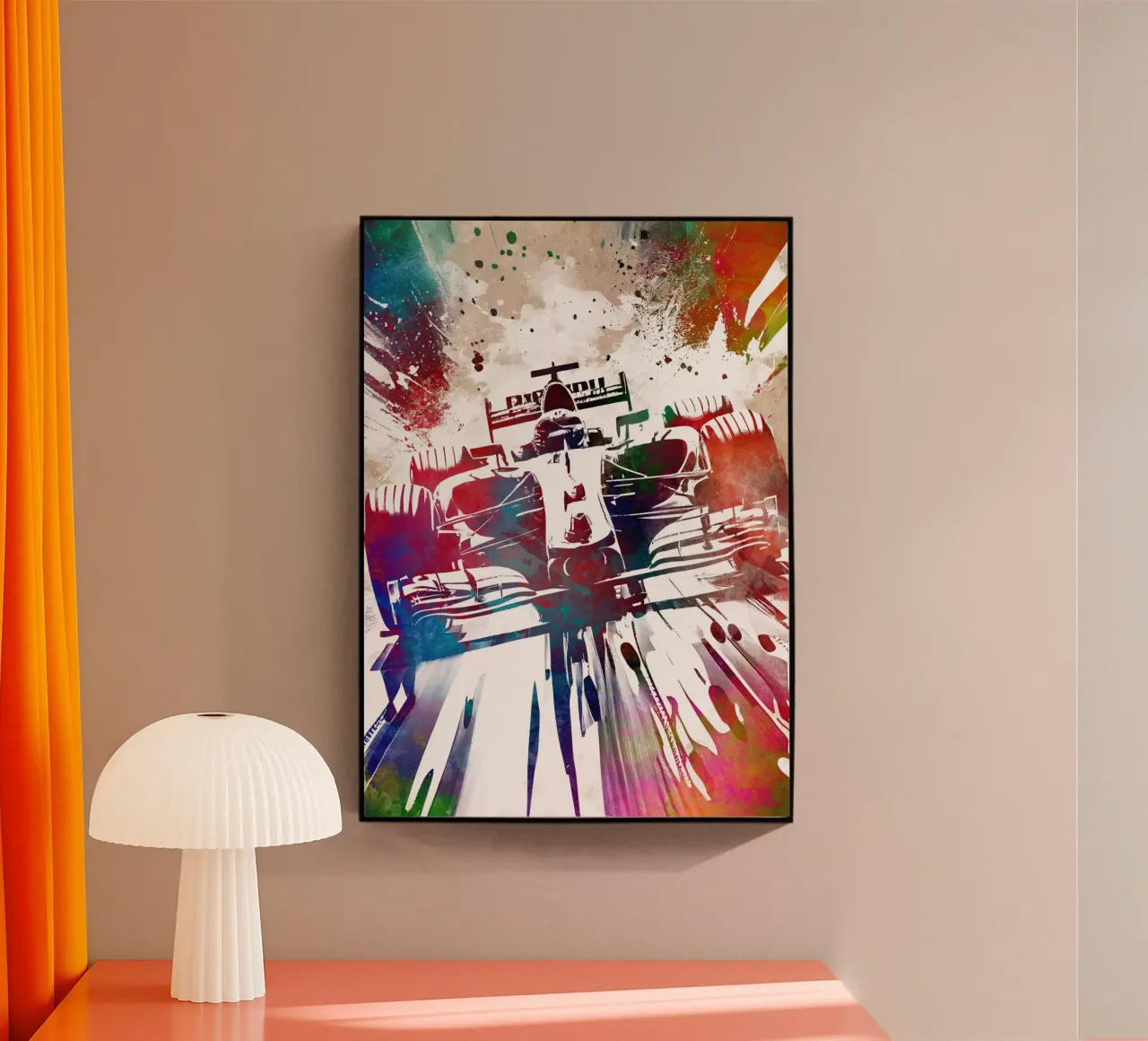 Car racing graphic art acrylic glass by Justyna Jaszke JBJart