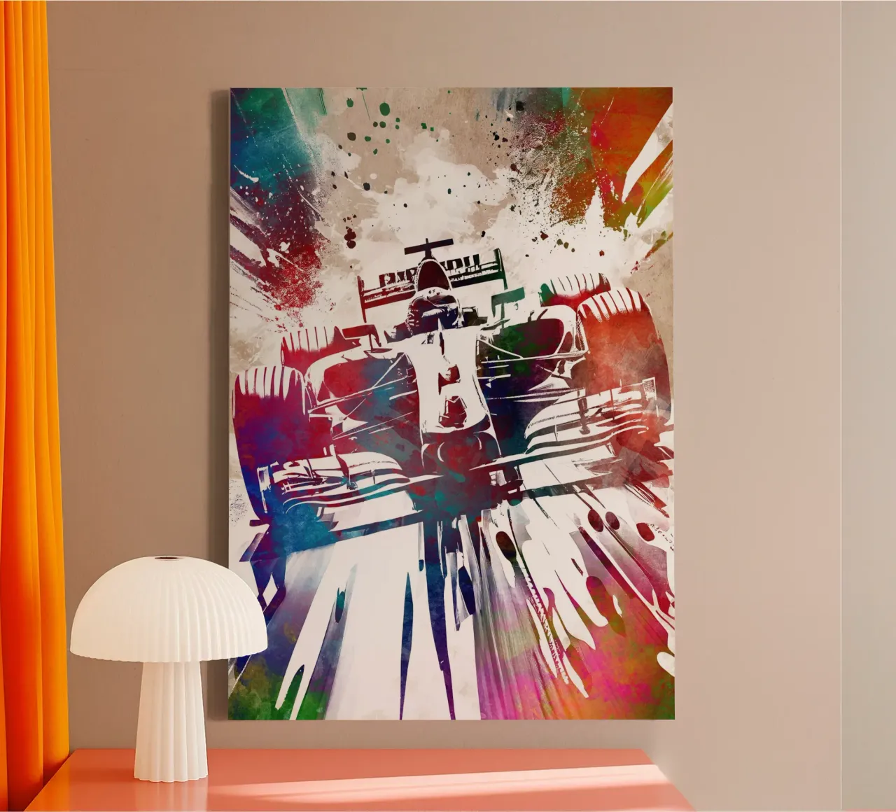 Art graphique de la course automobile toile avec Caisse américaine de Justyna Jaszke JBJart