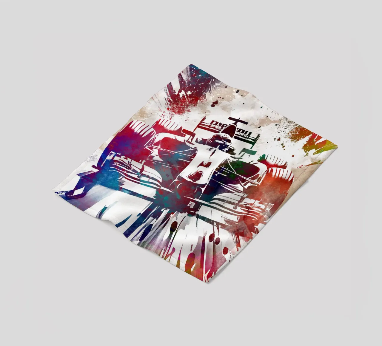Car racing graphic art fleece blanket by Justyna Jaszke JBJart