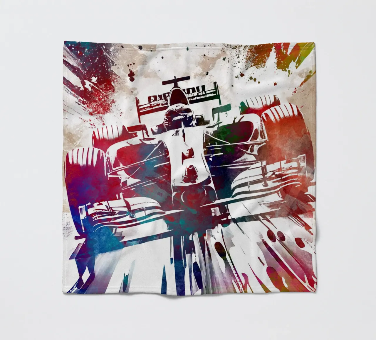 Car racing graphic art fleece blanket by Justyna Jaszke JBJart