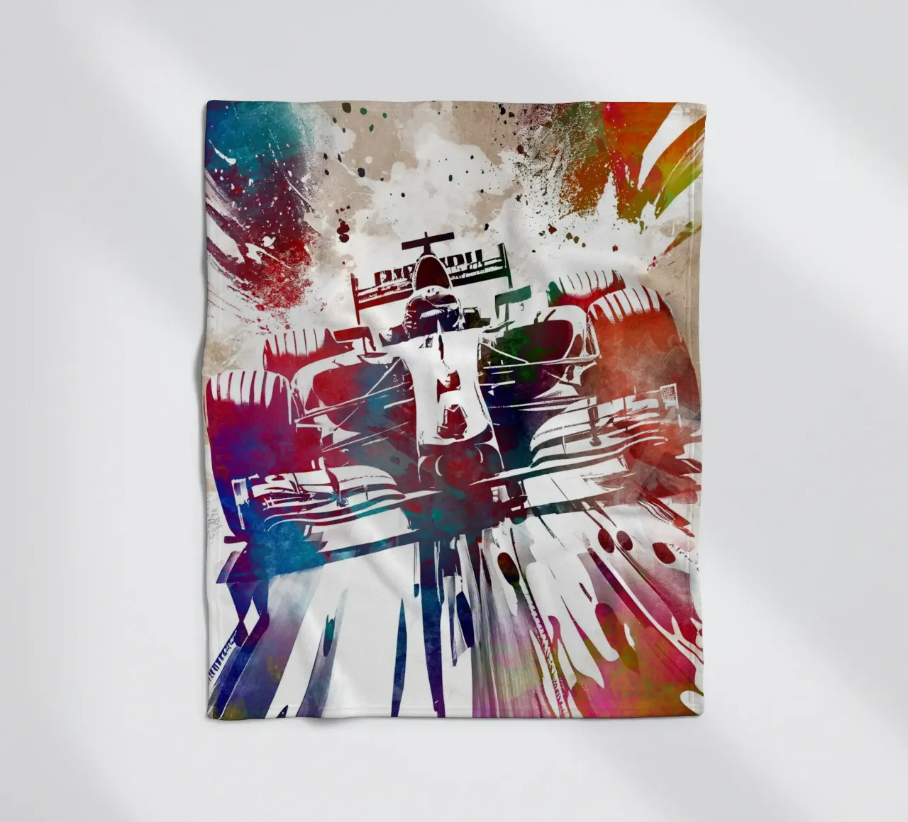 Car racing graphic art fleece blanket by Justyna Jaszke JBJart