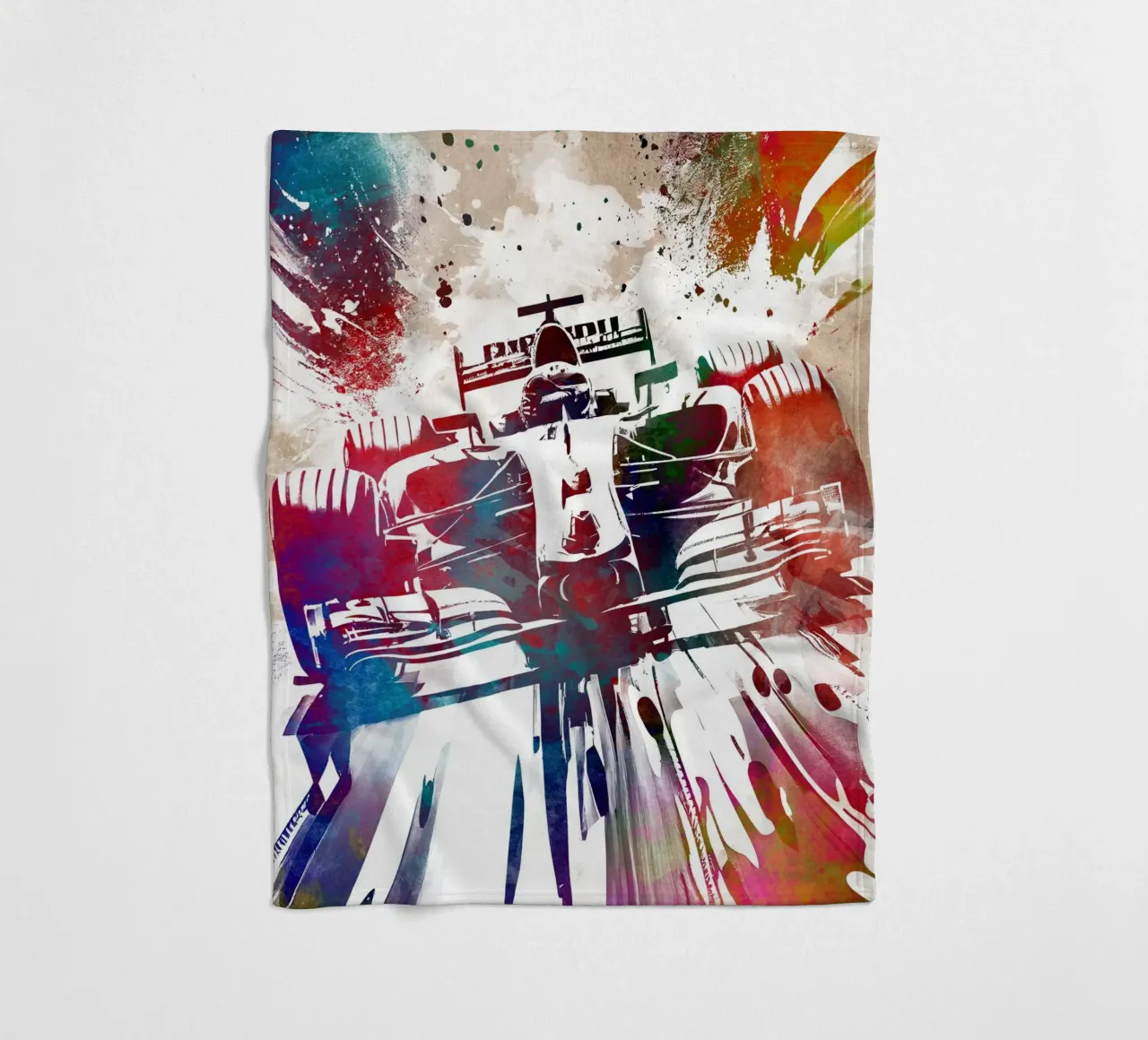 Car racing graphic art fleece blanket by Justyna Jaszke JBJart
