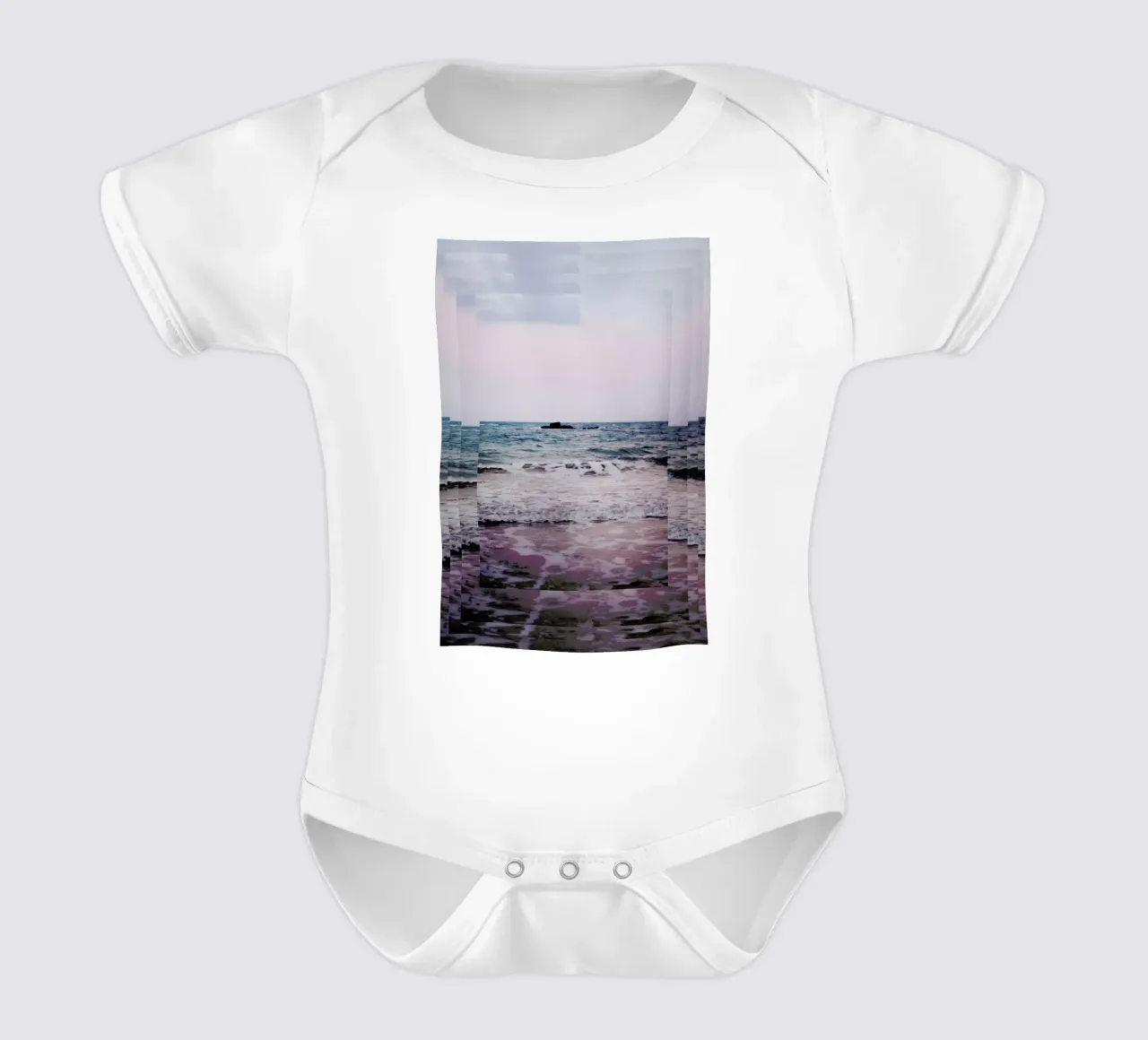 The Secret Sea III short-sleeve baby romper by Dani L.