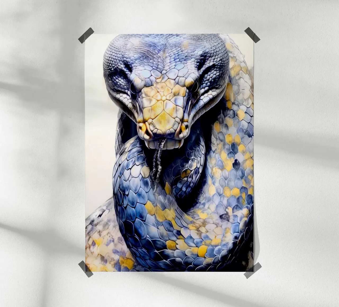 Serpente animale acquerellato carta hahnemühle da Justyna Jaszke JBJart