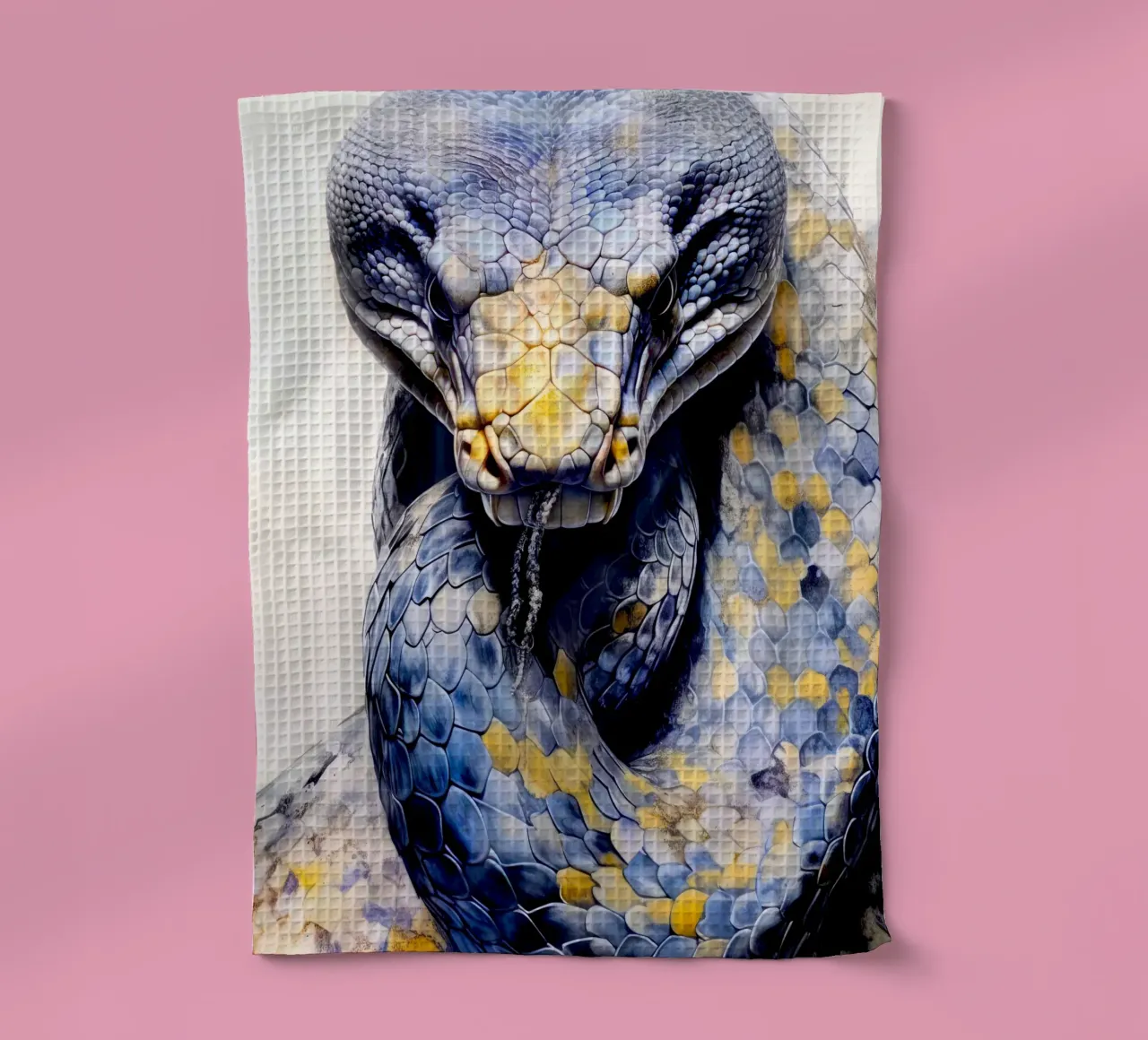 Serpente animale acquerellato canovaccio da cucina da Justyna Jaszke JBJart