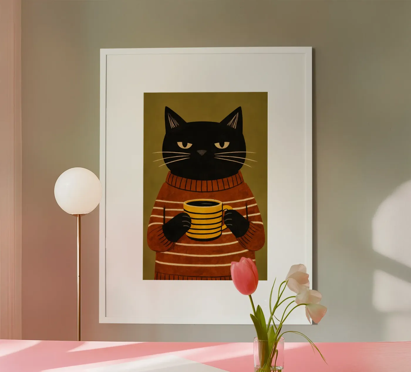 Gatto con caffè poster da IamHomeDesigns