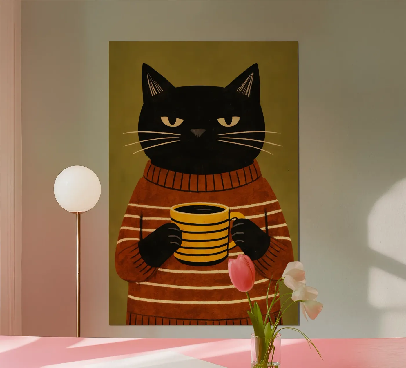 Gatto con caffè poster da IamHomeDesigns
