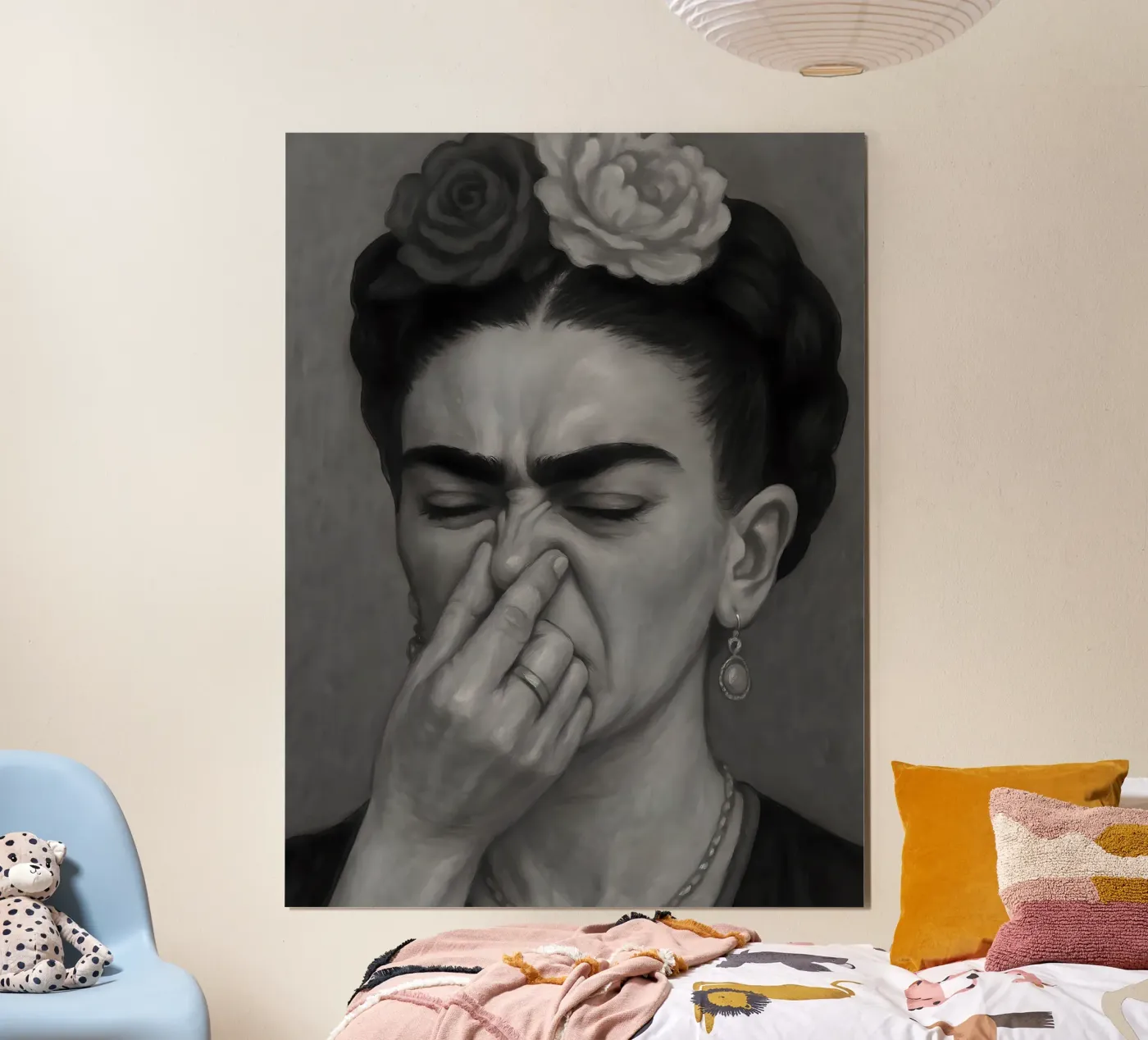 FRIDA KAHLO – LUSTIGES BADEZIMMER, TOILETTE, SCHWARZ-WEISS Poster von ARTOMATIC