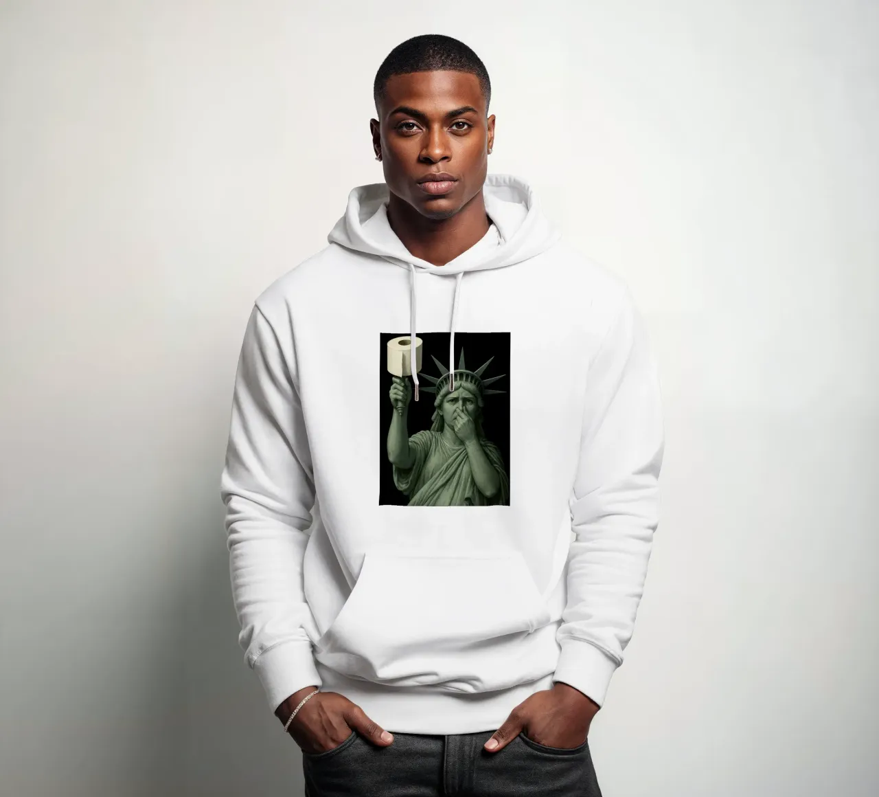 STATUA DELLA LIBERTÀ DIVERTENTE BAGNO WC felpa con cappuccio da ARTOMATIC