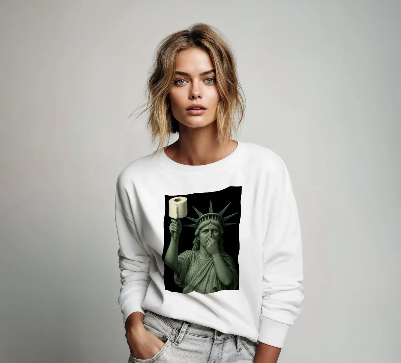 STATUA DELLA LIBERTÀ DIVERTENTE BAGNO WC felpa da ARTOMATIC