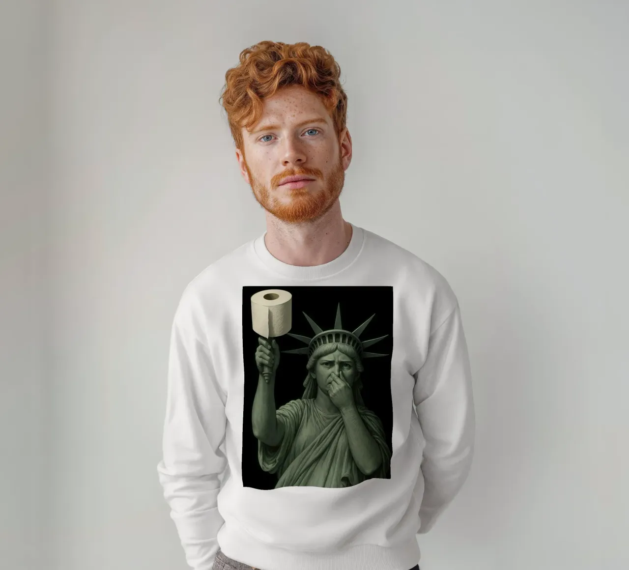 STATUA DELLA LIBERTÀ DIVERTENTE BAGNO WC felpa da ARTOMATIC