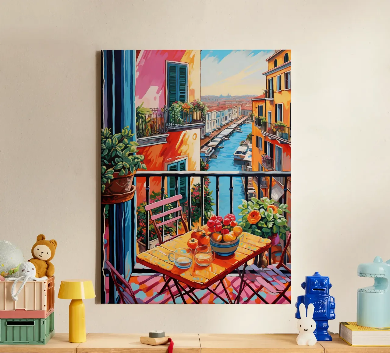 Balcony canvas met Baklijst van Artsy Bessy