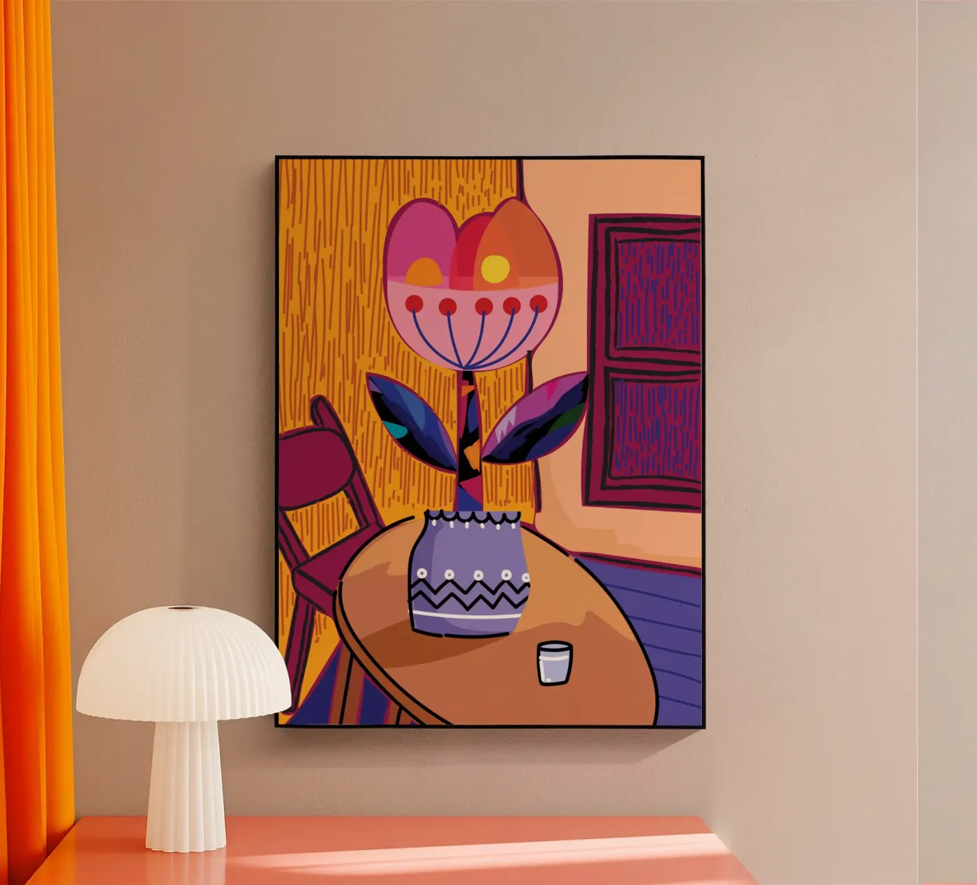 Table Flower acryl van Artsy Bessy