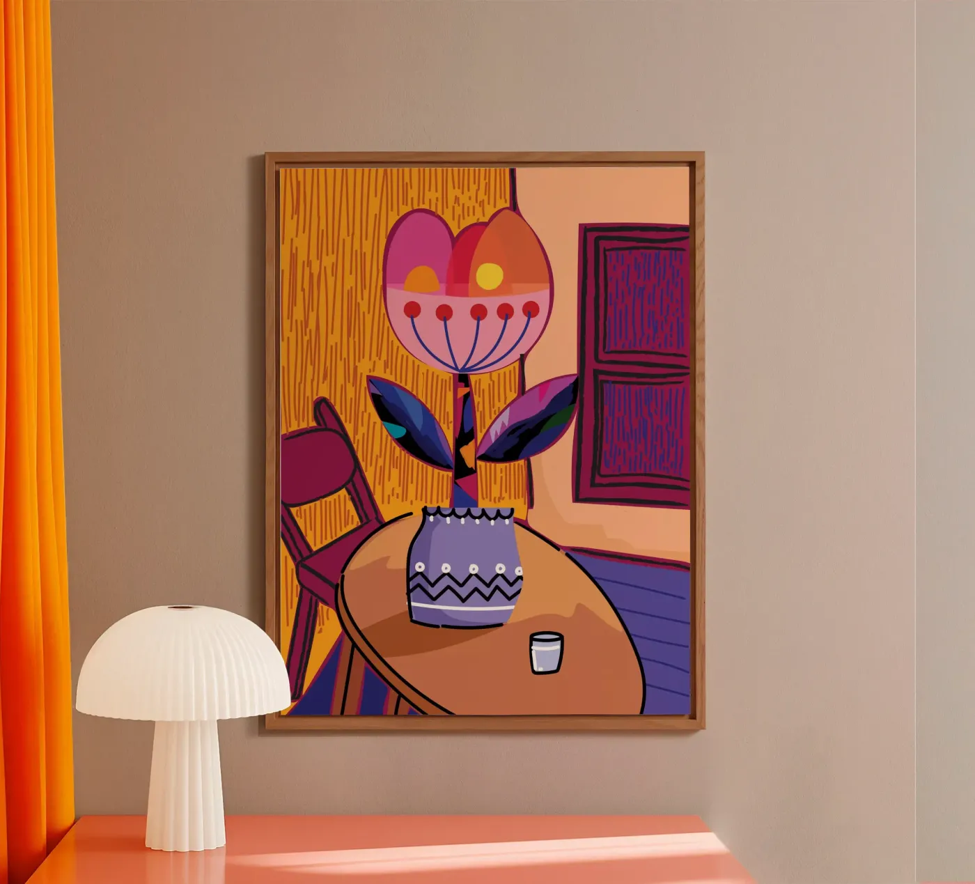 Table Flower forex-plaat van Artsy Bessy